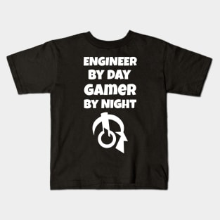 Engineer By Day Gamer By Night Kids T-Shirt